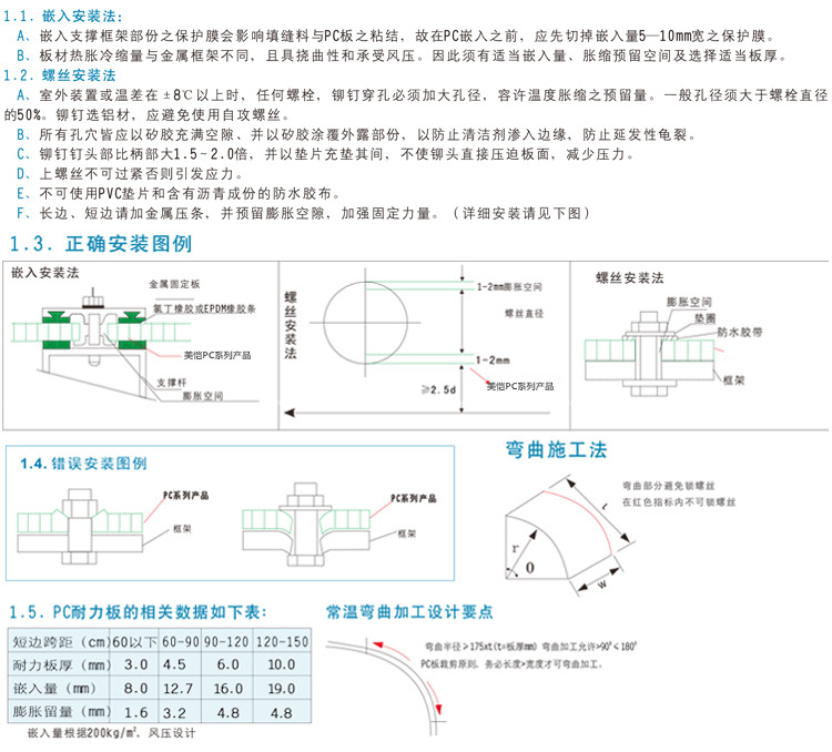 陽光板安裝注意事項